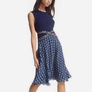 Diane Von Furstenberg Rosalie Blue Fit & Flare Dress